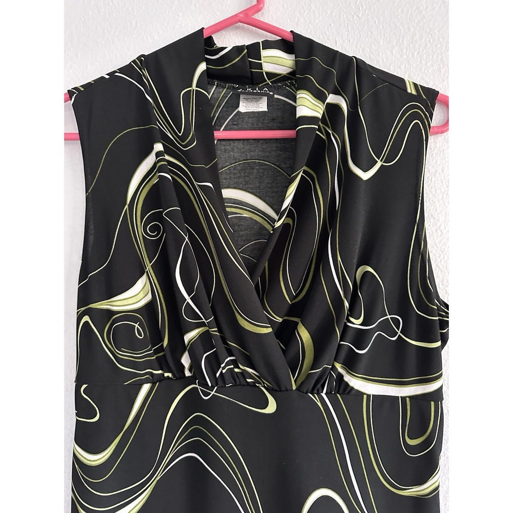 Y2K Sleeveless Babydoll Top Abstract Print Women M Career JKLA California